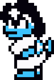 The original Yuki-okama ("Snow Crossdresser").  The 8-bit pixel art doesn't convey the idea of being a homophobic joke; honestly you can barely even tell if the enemy is intended to be human-like.  She's a squat, angry-looking humanoid figure with blue skin, and no distinguish gender features except a kimono bow on her back.